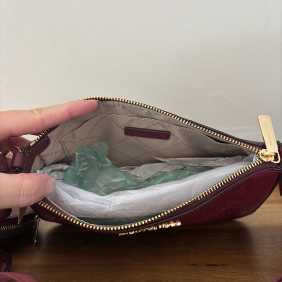 Michael Kors Jet Set Travel Small Dark Cherry Red Crossbody Tech Accessories NWT - Picture 10 of 12